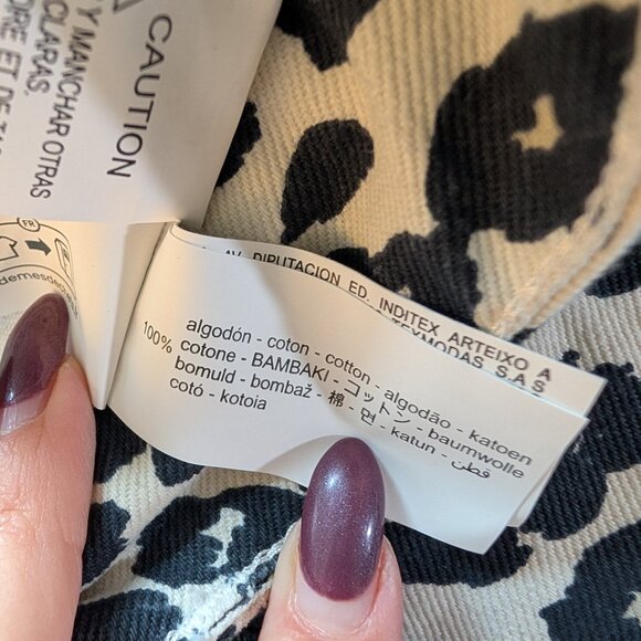 ZARA Leopard Print Wide Leg Jeans High Waist NWOT Size 2 Animal Print Denim - Picture 11 of 11